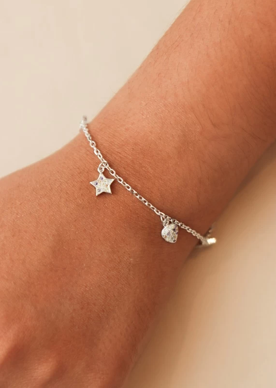 pulsera-de-plata-estrella-corazon